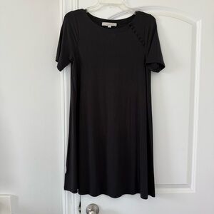 LOFT Swing Black Short Sleeve Dress